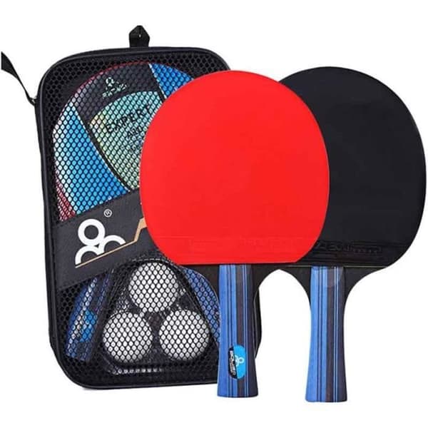 Professionellt Pingisrackset, 2 Bordtennisracketar + 3 Pingisbollar + Förvaringspåse för Set