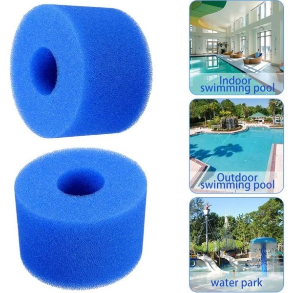 Återanvändbar poolfiltersvamp - Blå, 10,8*7,3cm, 6st
