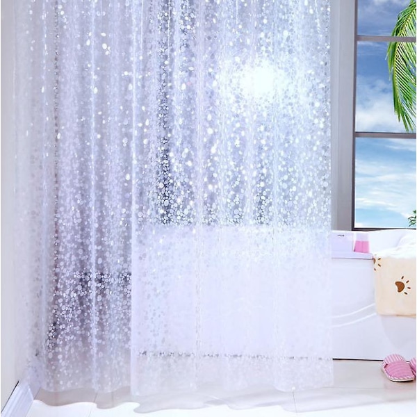 1 stk. transparent bruseforhæng i småsten, vandtæt og skimmelresistent (180*200cm)
