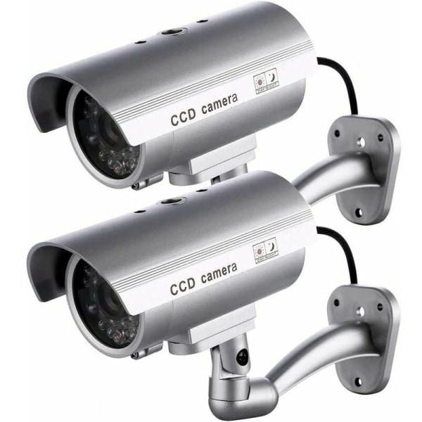 2 x virtuelt kamera utendørs virtuelt kamera (sølv)
