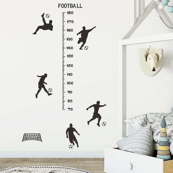 Jalkapalloilijan seinätarrat Irrotettavat korkeusmitta seinätarrat Lasten kasvu