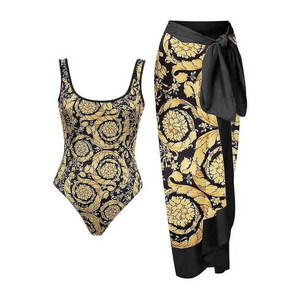 Yksiosainen Micro Monokini Sexy Summer Uimapuku 2023 Luxury Shortsit Bourkini Swimwear Patchwork Plus Size Gold L