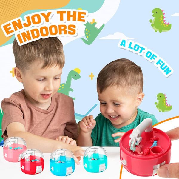 Mini-kynsikone, 2-pakkaus miniatyyri dinosaurussaalispalkintoautomaatti lelu