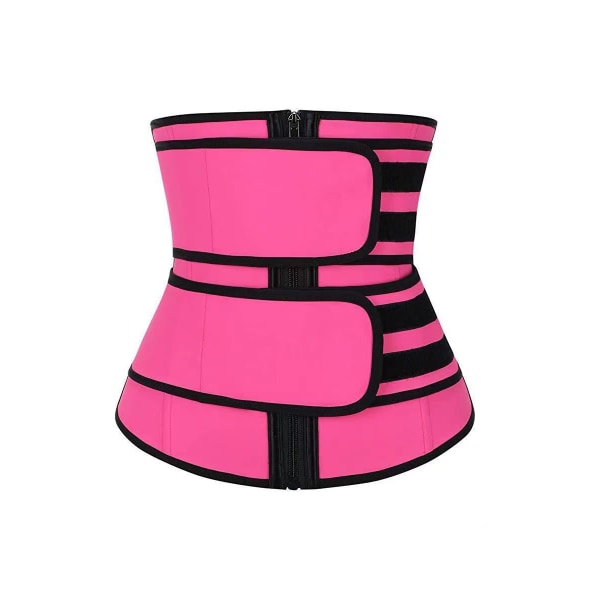 Midjekorsett--sportsbelte med to spennebelte Postpartum Magekontroll Shapewear Rød XL