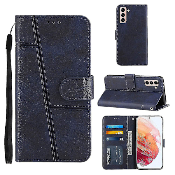 Yhteensopiva Samsung Galaxy S21 5g -kotelo, Nahkainen Folio-kansi, Magneettinen Premium Etui Coque - Sininen