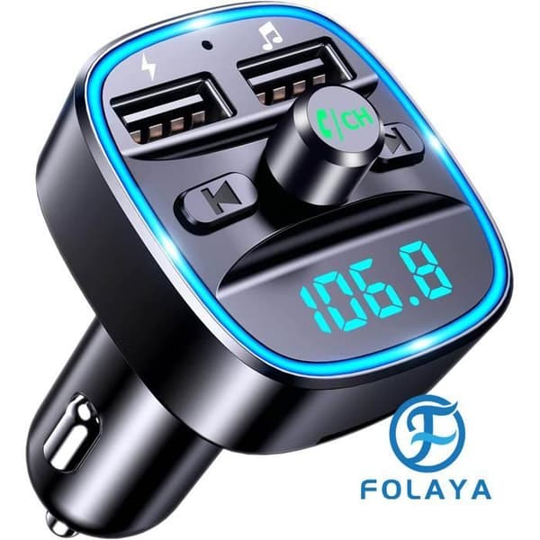 Bluetooth FM-lähetinradiosovitin - Bluetooth 5.3 - USB-laturi - Handsfree-puhelut
