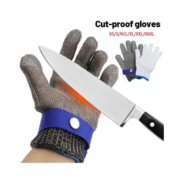 Skärbeständiga handskar i rostfritt stål Säkerhetsarbetshandske nivå 5 skydd (XXXL)