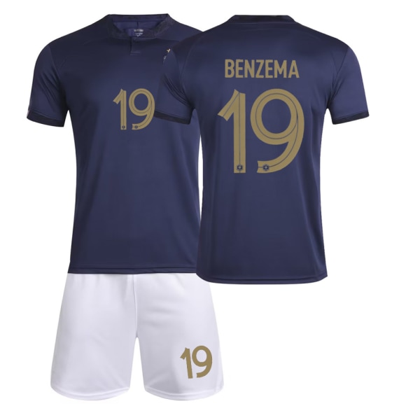 22-23 hjem fotballdrakt nr. 10 Mbappe Dembele 19 Benzema landslag hjem og borte barnedrakt Z No.19 18