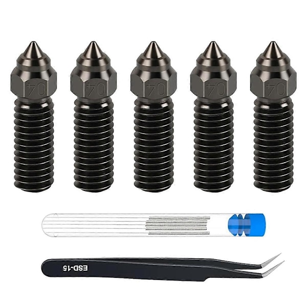5 stk 0,4 mm herdet stål dyser ekstruder varmt ende dysesett for K1, K1 Max, Ender3 V3 KE, -, -10