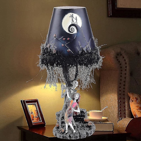 Nightmare Before Christmas Bordlampe, Opplyst Led Moonlight Bord Med Figur Duske Harpiks Håndlaget Modell Leke Skrivebordsdekorasjon