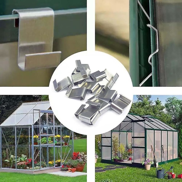 25st tillbehör för växthustyp Z-glasklämmor Rostfritt stål Bärbar