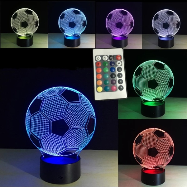 Fotboll 3D Akryl Luminous USB Stereo Luminous Lamp