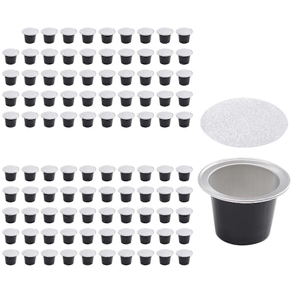 100 Set Påfyllningsbara Kaffekapslar Nespresso Pod för Nescafe Automatisk Kaffemaskin