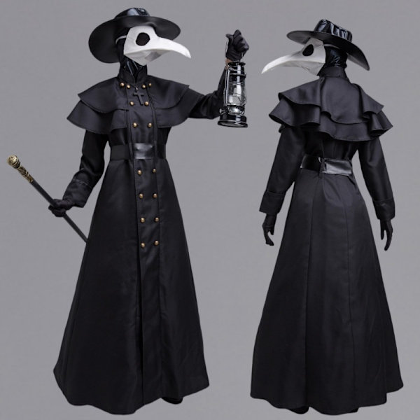 Halloween Aikuisille Keskiaikainen Steampunk-Tyylinen Eurooppalainen ja Amerikkalainen Ruttolääkäri-Puku L