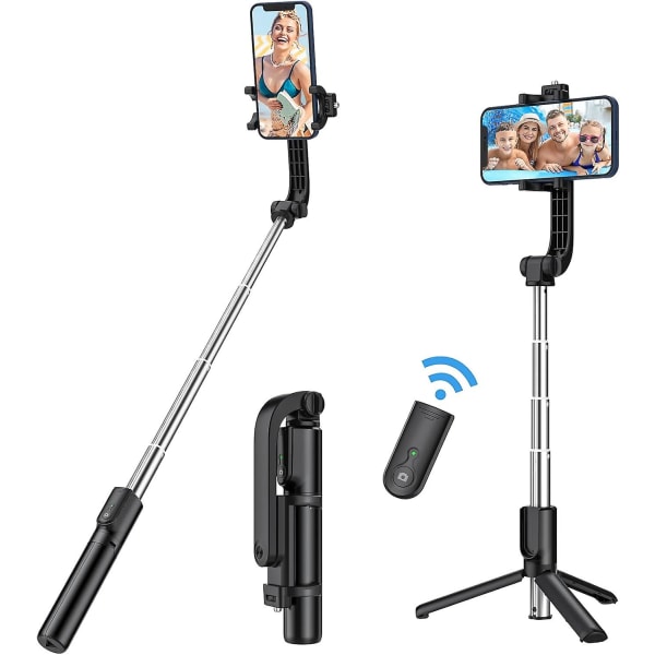 Yoozon Selfie Stick-telefonstativ, alt i én, der kan forlænges og bærbart Iphone-stativ Selfie-stick med trådløs fjernbetjening, kompatibel med Iphone 13 Pro Max/