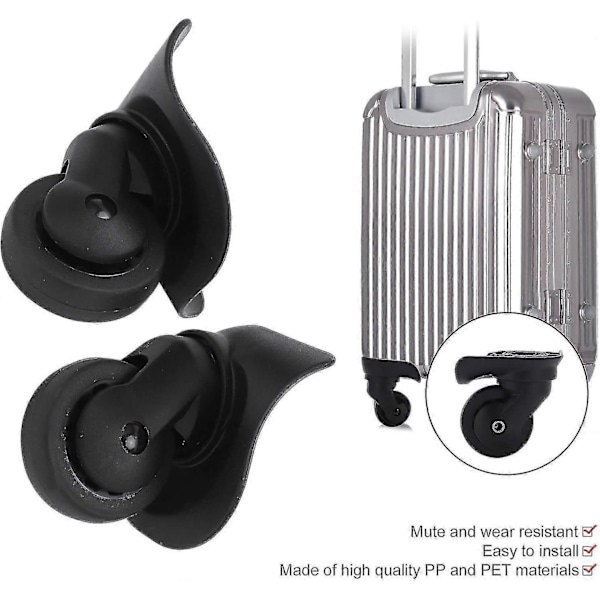 Heys Udskiftningshjul, 1 par A53 Trolley Case Bagagehjul Universal Rejsekuffert Hjul Udskiftningshjul