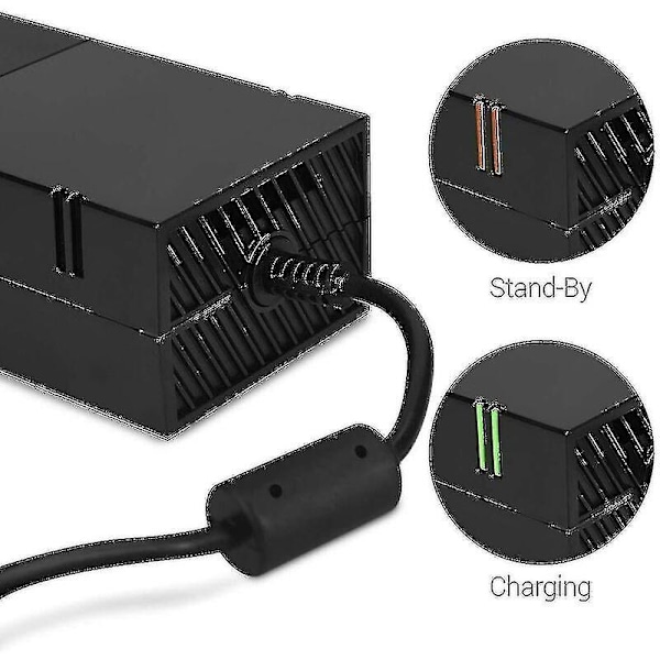 Xbox One Strømforsyning, [oppgradert versjon] Xbox Strømforsyningsadapter Erstatningslader Strømkabel For Microsoft Xbox One, Spenning 100-240v)