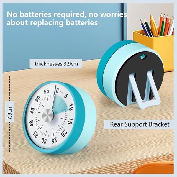 Visuel Timer, Køkken Klasseværelse 60 Minutters Nedtællingstimer, Timer til Køkken, Klasseværelse, Møder (Cyan)