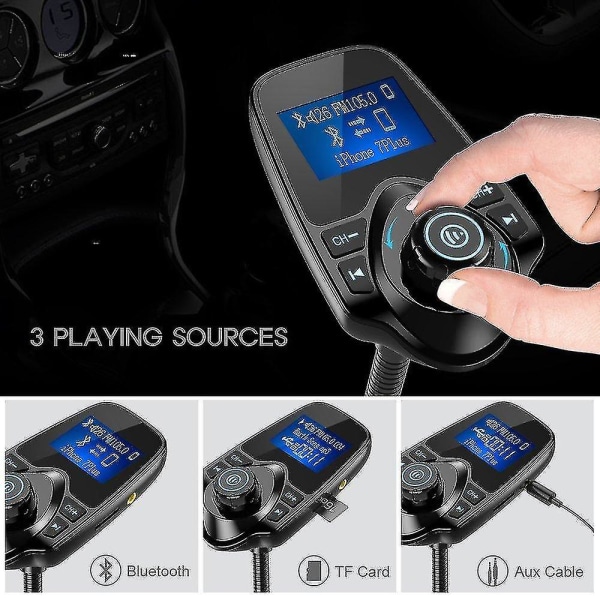 Bluetooth FM-sender Mp3-afspiller Usb Lcd-modulator Bil