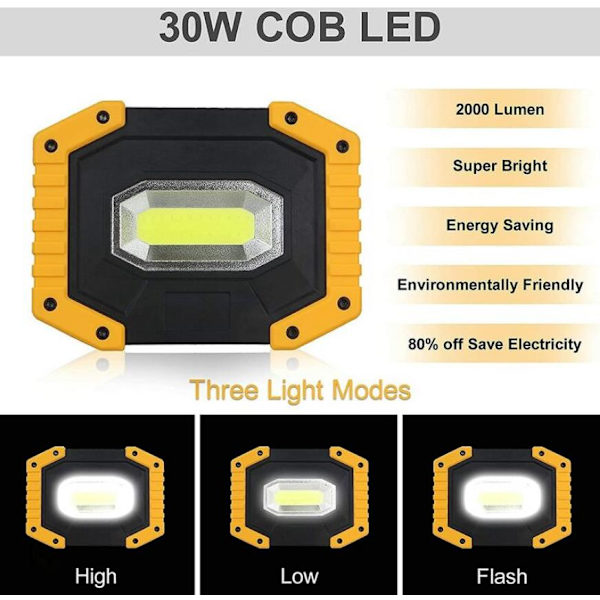 COB arbeidslys AA batteri mini mobil nødlys bærbar campinglampe-13,5*10cm,1stk