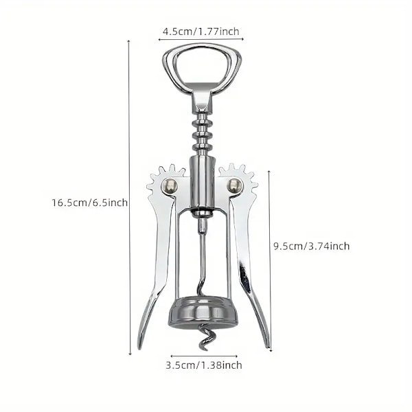 Multifunktionel flaskeåbner i zinklegering til rødvin, manuel flaskeåbner, to-i-en-åbner til druer og ølflasker