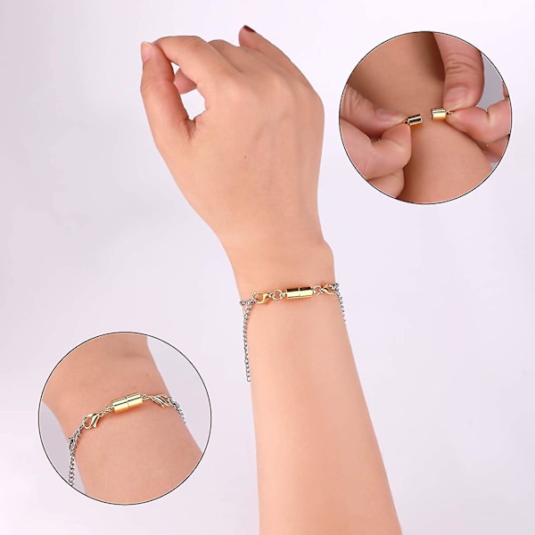 12 Stycken Magnetiska Hummerlås Halsband Lås Och Förslutningar Armbandsförlängning (guld Och Silver)