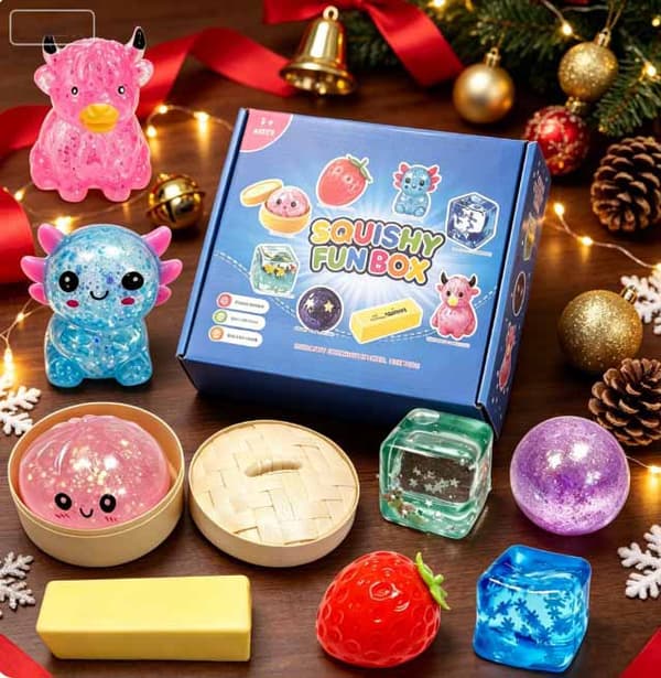 8-delad Malt Sugar Squishy Box – Blå (Långsamt stigande, Söt, Stresslindrande leksak)