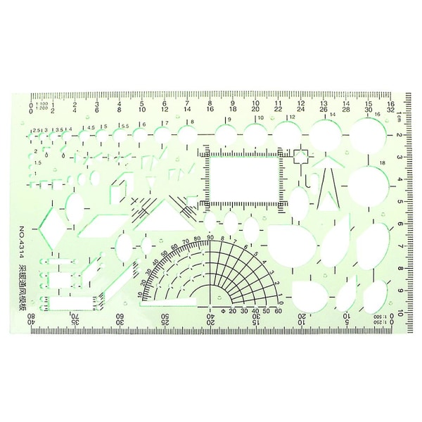 Rektangel Cirkel Form Geometrisk Tegneværktøj Skabelon Lineal Elev papirvarer
