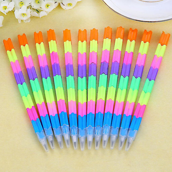 För Creative Rainbow Multifunction Building Block Writing Pen Staplare Swap Penci