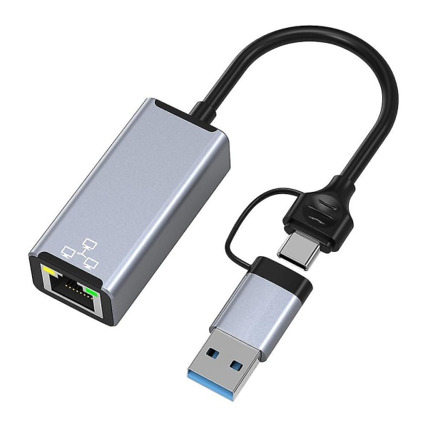 Usb Ethernet Adapter 1000mbps Drive-fri eksternt nettverkskort USB til Rj45 nettverkskort for skrivebord
