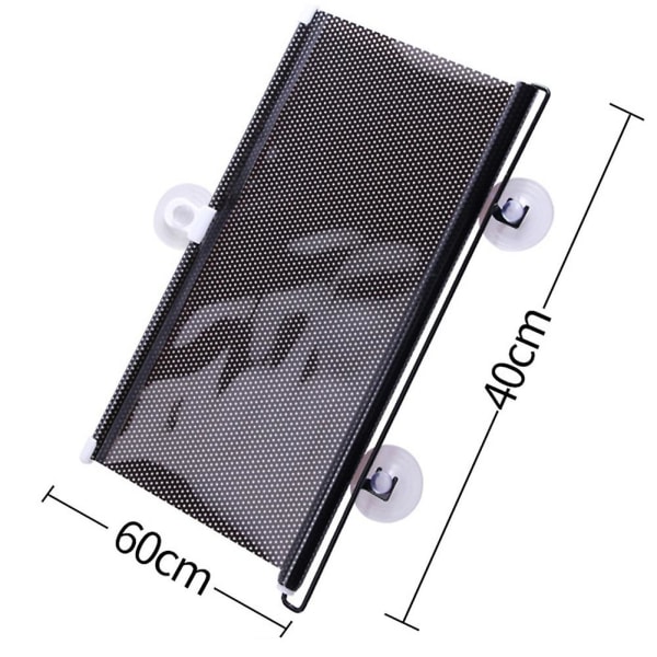 1 stk automatisk tilbagetrækkelig bilsolskærm Foldbar forrude solskærmsgardin (40X60 sort)