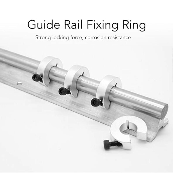 4 st Linjärskena Axelkrage 12mm ID 30mm OD 10mm Tjocklek Aluminiumlegering Axelgräns Fixeringsring med M4 Skruv