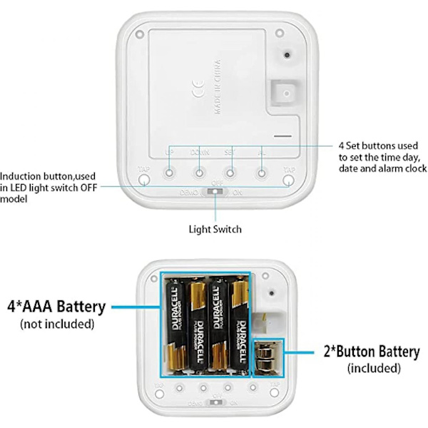 Led Digital Sovrum Väckarklocka Enkel Inställning Kub Väckarklockor Med 4 Sided Bts  Mjuk Nattlampa Stor Display Färg Nattlampa Klocka 16