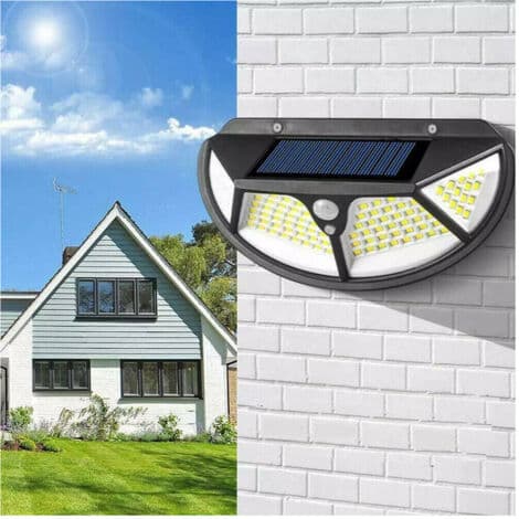 4-pack utomhus solcellsdriven strålkastare med rörelsesensor 102 LED SMD Ta005