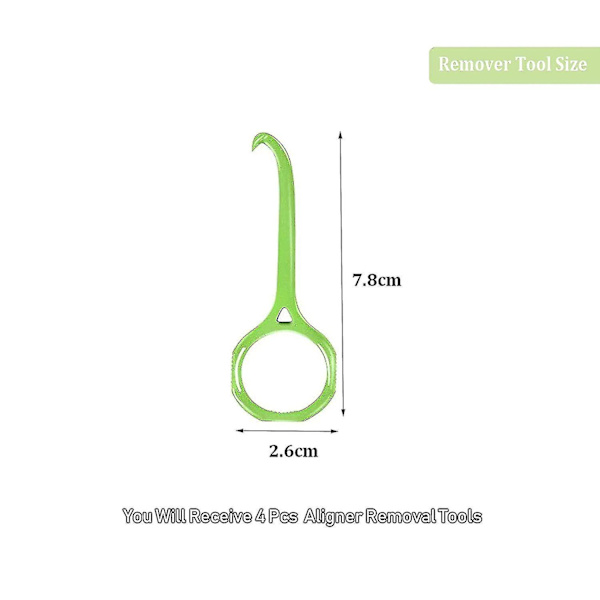 4 stk. Aligner-fjernerverktøy, usynlig tannfjerner, Aligner-tyggegummi og fjernerverktøysett, retainer-fjerner for usynlige seler, tannrens, munnhygiene