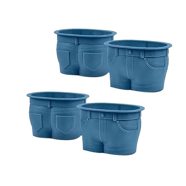 Jeans Style Silikon Cupcake, Silikon Bakeformer, 4 stk