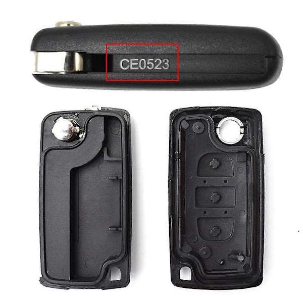 Til Citroen C2 C3 C4 C5 C6 C8 Bil 3 Knapper Flip Fjernbetjening Nøgle Etui Cover Skal Fob VA2 Blad CE0523 Nøgle Reparationssæt