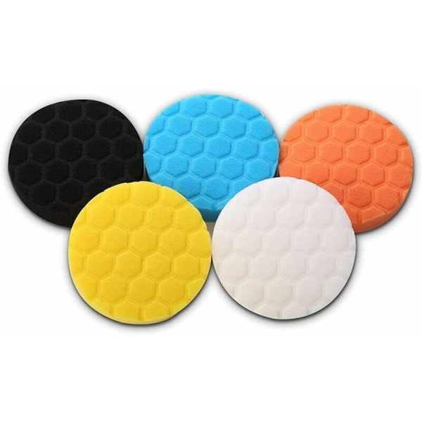 5-pack 125 mm bilpoleringssvampar, poleringssvampar, borrsvampspoleringskit