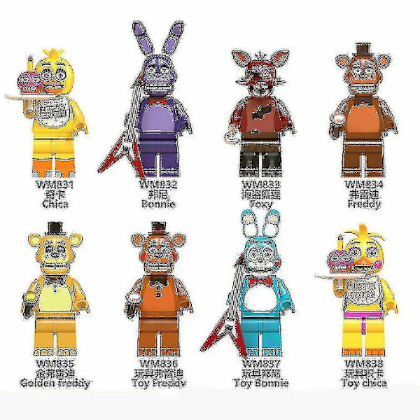 8 st/set Five Nights At Freddys Minifigurer Freddy Foxy Bygg