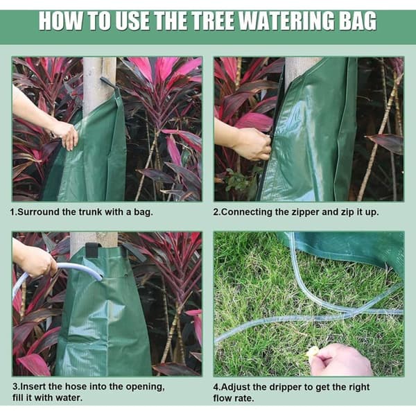 20-Gallon Slow-Release Drip Irrigation System Tree Watering Bag (4-Pack)