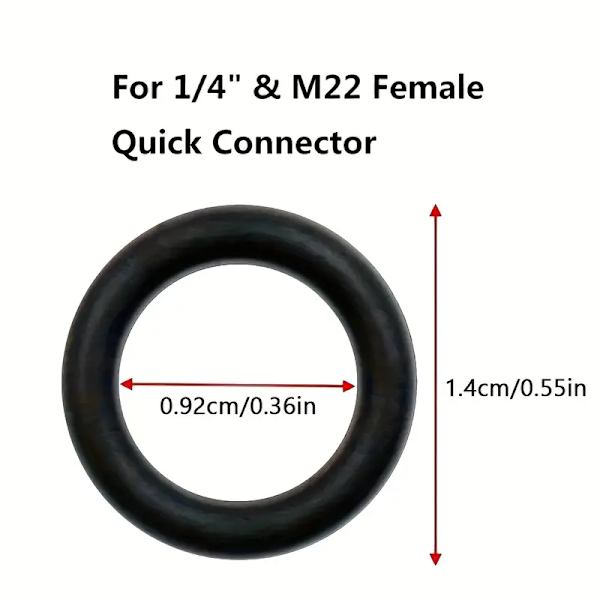 40 kpl kumisia O-renkaita 1/4\" ja M22 naarasliittimelle, 3/8\" puristusliitäntätiivisteet