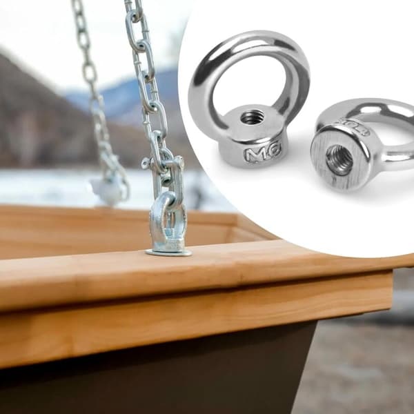 10 stycken M6 ögonmutter. Ringmutter. Lyftöglemutter i rostfritt stål. Lyftringar. Gängade fästmuttrar. Gängad fästring för lyfttillbehör