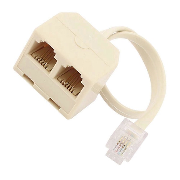 RJ11 6P4C Han til Hun 2-vejs Udgangstelefon Jack Linje Splitter Adapter