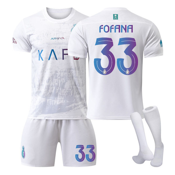 2324 Riyadh Victory Jersey 2 Vieraspelipuku Miesten ja naisten puku Jalkapallopaita NO.33 XS