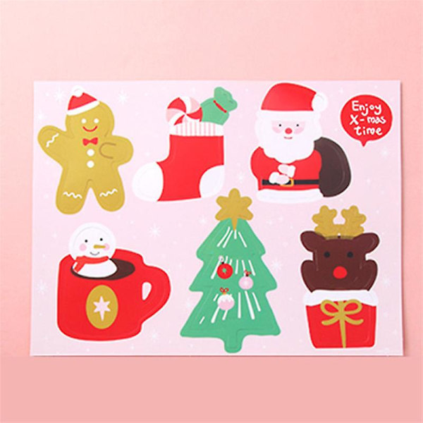 5 arkkia joulupukkikortti sarjakuva Lumiukkopuu Joulupukki Piparkakkumies Sukat Deer Lolly -kortit joulun tee-se-itse -juhlakoristeisiin