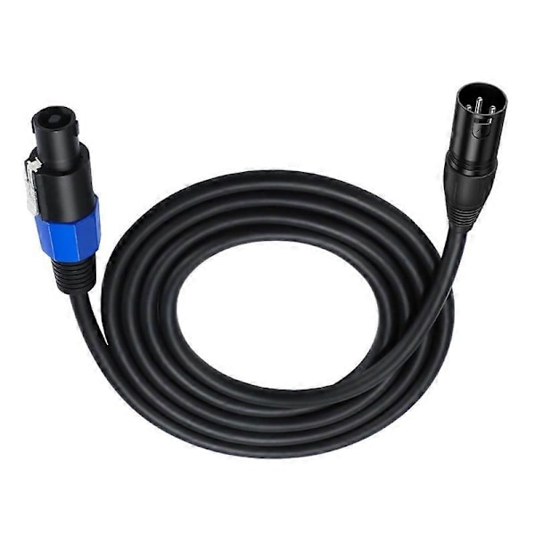 Speakon Uros - XLR 3-nastainen Uros Kaiutinkaapelin Jatkojohto Kierrelukolla