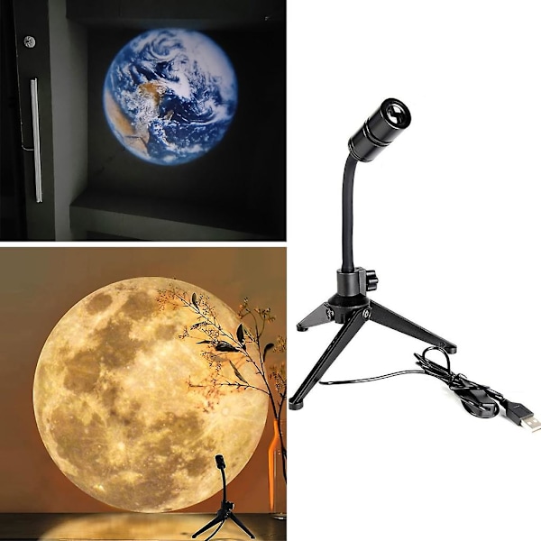 Månelampe-projektor nattlys Jordprojeksjon LED-lampe for soveromstak
