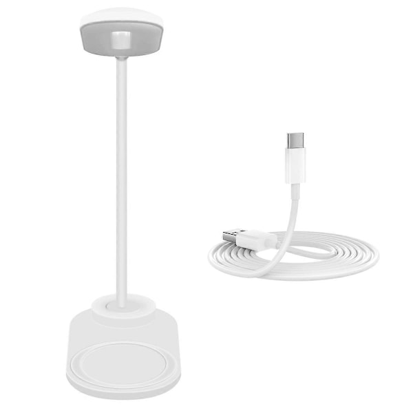 Dimbar LED Skrivebordslampe med Trådløs Lader, Trådløs Lading Skrivebordslampe Fleksibel Rotasjon Trykk C