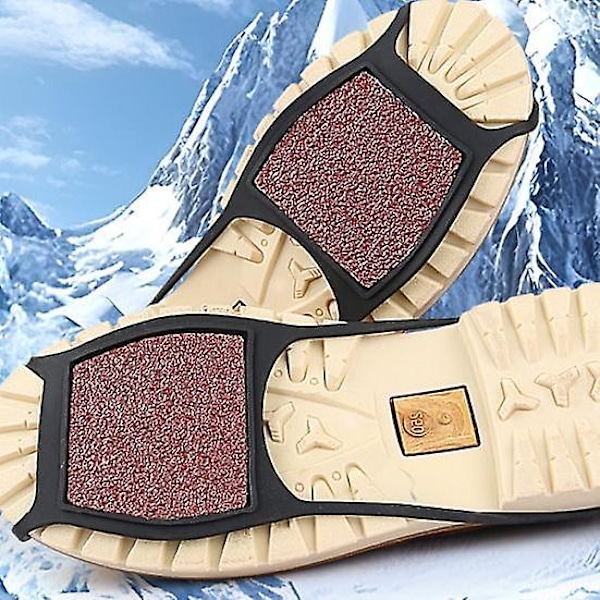 1 Par Universal Sklisikre Sko Gripper Slitasje-resistent Grov Sand Overflate Is Snø Sko Grips Gå på Snø Is Utendørs Vinter Vandrestøvler
