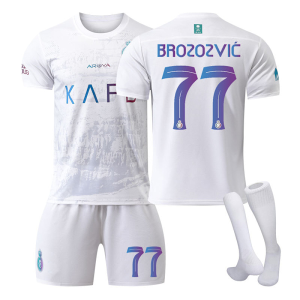 2324 Riyadh Victory Jersey 2 Vieraspelipuku Miesten ja naisten puku Jalkapallopaita NO.77 18